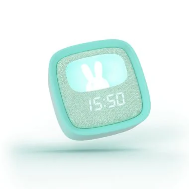 Face Réveil Veilleuse Enfant Billy Clock Tactile Turquoise