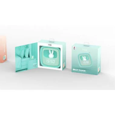 Packaging Réveil Veilleuse Enfant Billy Clock Tactile Turquoise