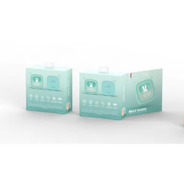 Packaging 2 Réveil Veilleuse Enfant Billy Clock Tactile Turquoise