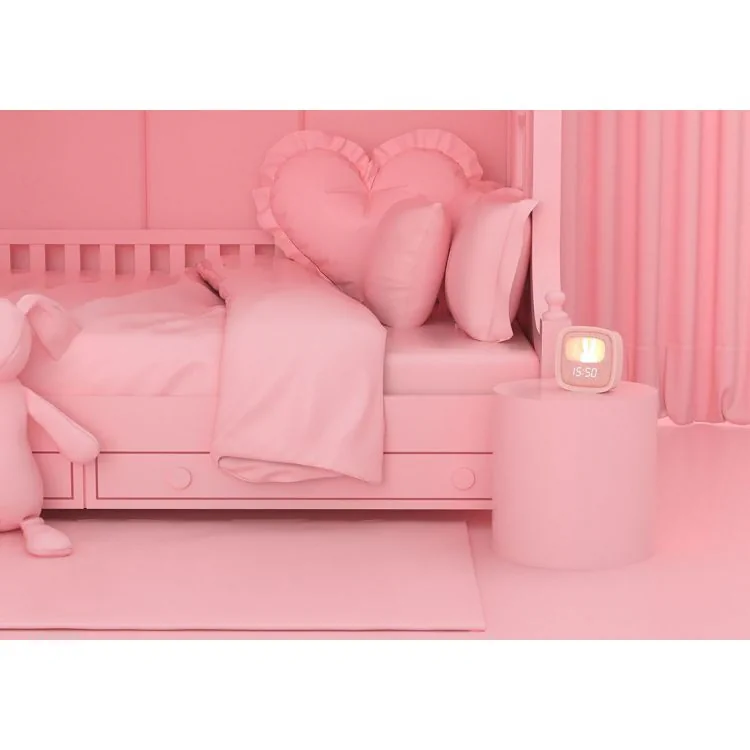 Ambiance Réveil Veilleuse Enfant Billy Clock Tactile Rose