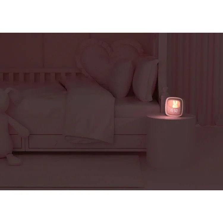 Nuit Réveil Veilleuse Enfant Billy Clock Tactile Rose