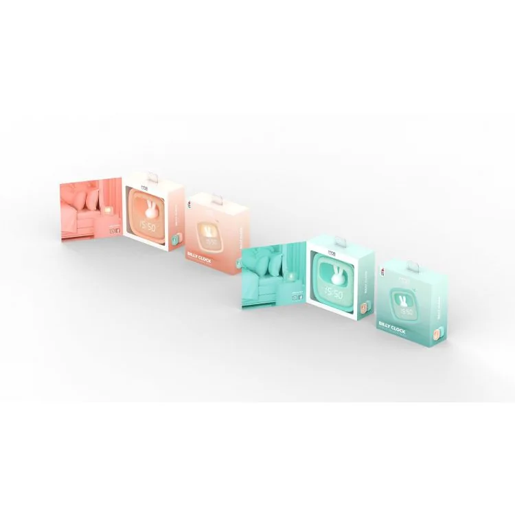 Packaging 3 Réveil Veilleuse Enfant Billy Clock Tactile Rose