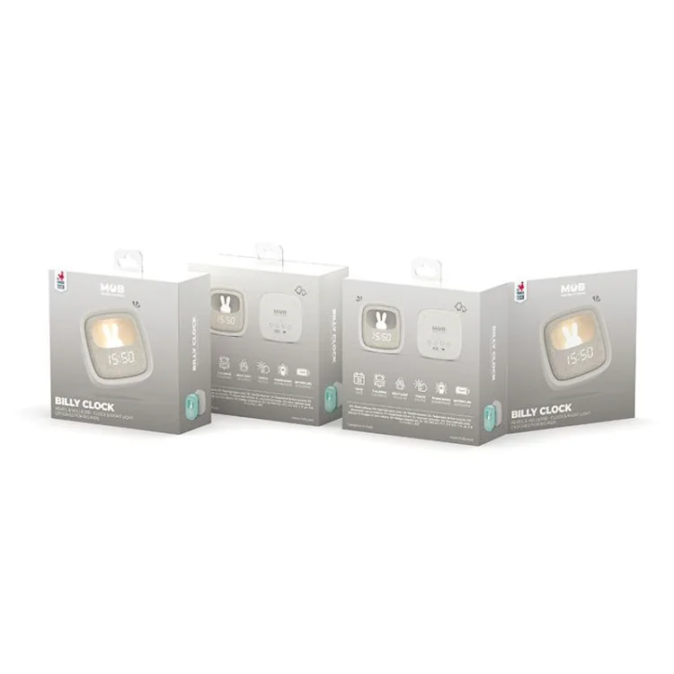 Packaging Réveil Veilleuse Enfant Billy Clock Tactile Gris