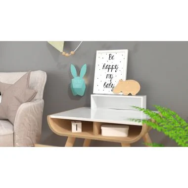 Ambiance 4 Réveil Lapin Intelligent Cutie Clock Mobility on Board Bleu Pastel