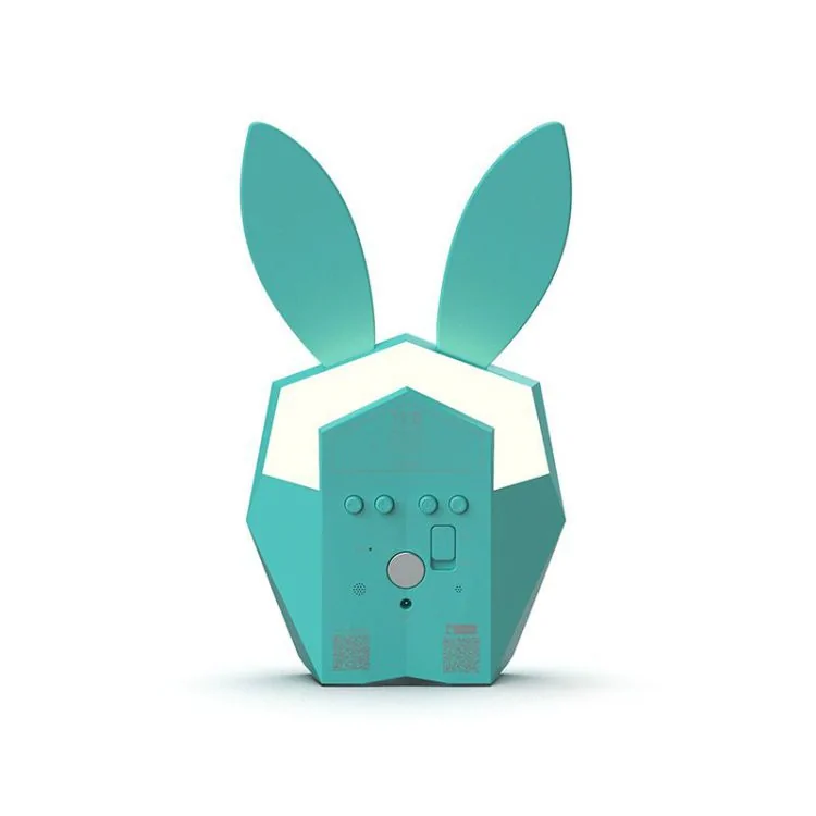 Dos Réveil Lapin Intelligent Cutie Clock Mobility on Board Bleu Pastel