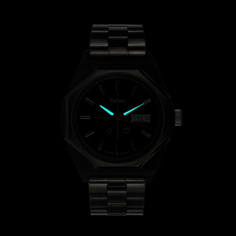 Nuit Montre Vintage Automatique Kelton Octogone Titane