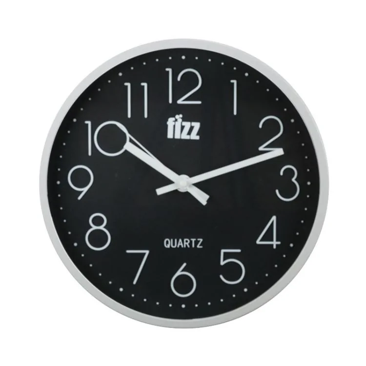 Face Pendule Murale Classique Fizz Noir et Blanc