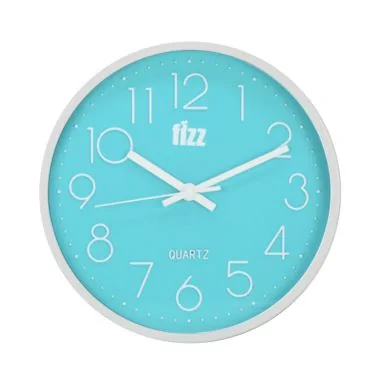 Face Pendule Murale Classique Fizz Bleu et Blanc