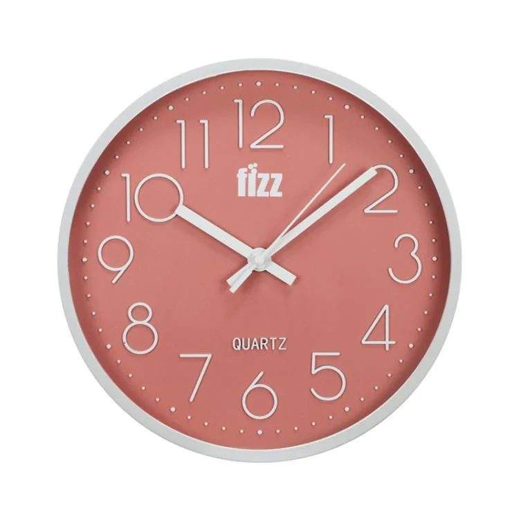 Face Pendule Murale Classique Fizz Terracotta et Blanc