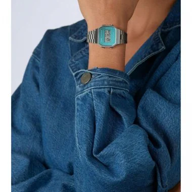 Portée Montre Casio Vintage Iconic Argenté Cadran Bleu Mixte A168WEM-2EF