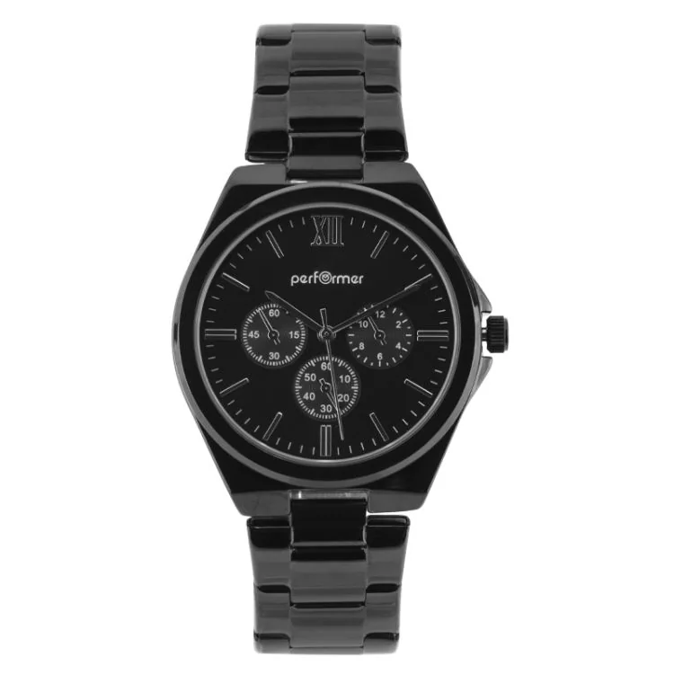 Face Montre Classique Performer Homme Acier Noir Cadran Noir Chrono Factice - 70312612