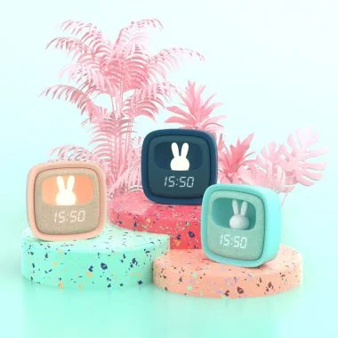 Collection Réveil Veilleuse Enfant Billy Clock Tactile Bleu Marine