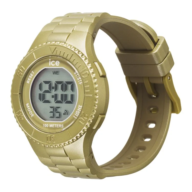 Profil Montre Ice-Watch - Ice Digit Gold Metallic Enfant Dorée Silicone Small