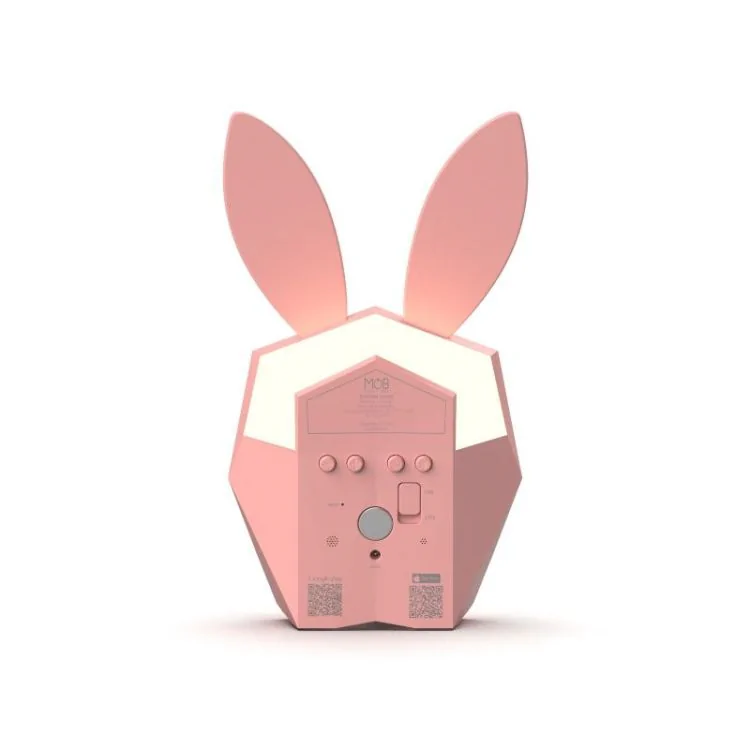 Dos Réveil Lapin Intelligent Cutie Clock Mobility on Board Rose Pastel