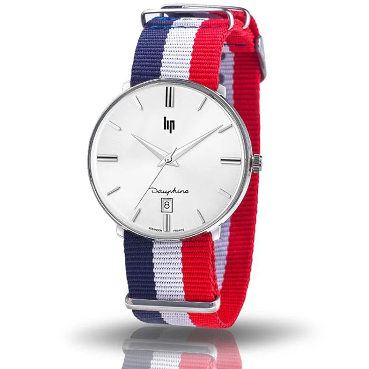 Face 2 Montre LIP - Dauphine 38 mm - Tricolore Bleu Blanc Rouge