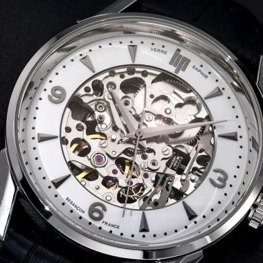 Cadran Montre LIP - Himalaya 40 mm - Squelette - Automatique - Cuir Noir