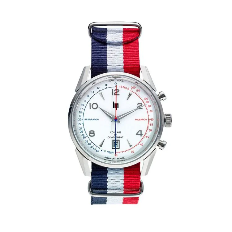Face Montre LIP - Himalaya 40 mm - Courage - Bleu Blanc Rouge