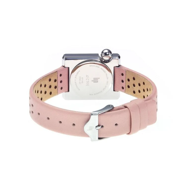 Dos Montre LIP - Mach 2000 - Mini Square - Cuir Rose