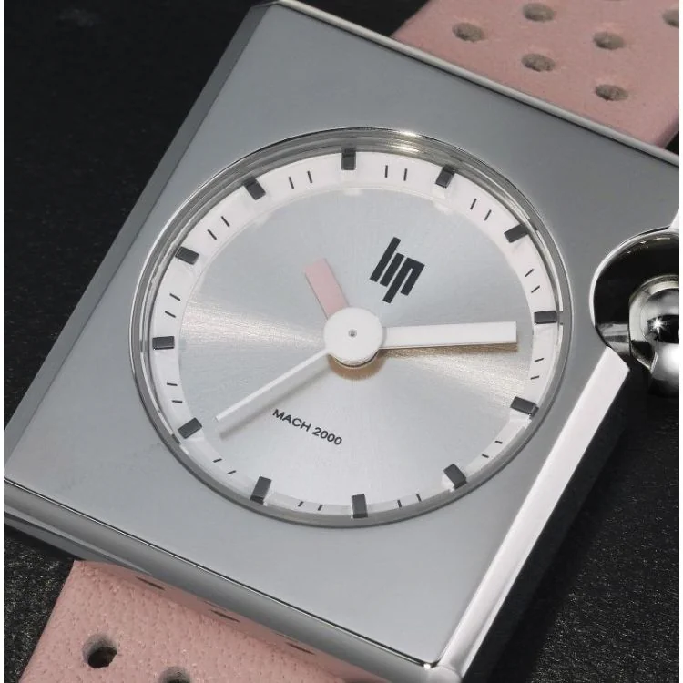 Cadran Montre LIP - Mach 2000 - Mini Square - Cuir Rose