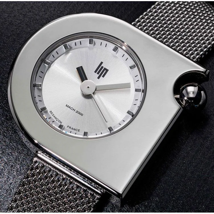 Cadran Montre LIP - Mach 2000 - Mini Moon - Maille Milanaise Argentée