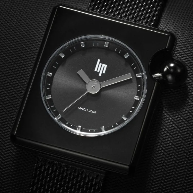 Cadran Montre LIP - Mach 2000 - Mini Square - Maille Milanaise Noire