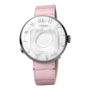 Montre Klokers - Klok 08 - Minim - Cadran Blanc - Cuir Rose Pale
