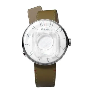 Montre Klokers - Klok 08 - Minim - Cadran Blanc - Cuir Olive