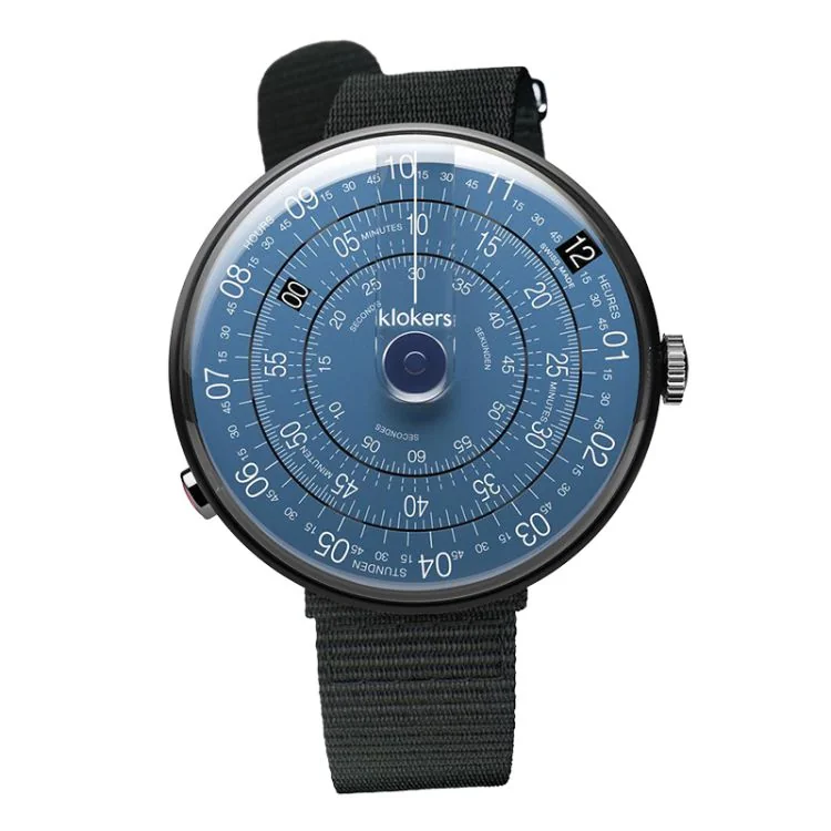 Montre Klokers - Klok 01 - Metal - Cadran Blue Note - Nato Noir