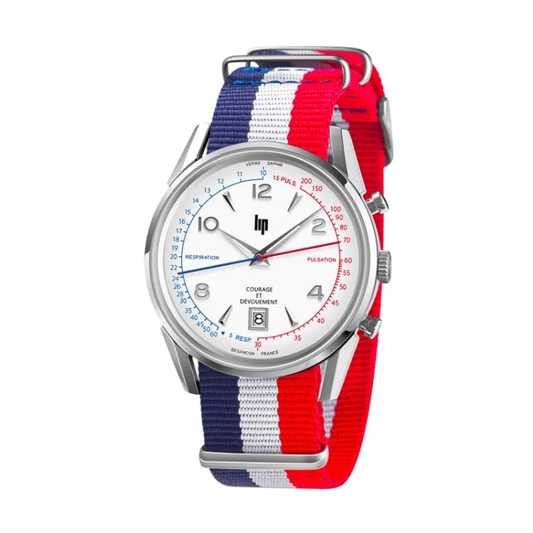 Montre LIP - Himalaya 40 mm - Courage - Bleu Blanc Rouge