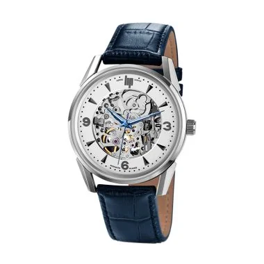 Face 2 Montre LIP - Himalaya 40 mm - Squelette Automatique - Cuir Bleu Gris
