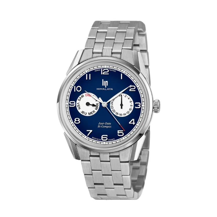 LIP - Montre LIP - Himalaya 40mm - Bi-Compax - Jours et Date - Cadran Bleu