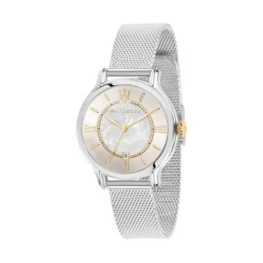 Face Montre Dateur Maserati Epoca Lady Maille Milanaise Argenté - R8853118514