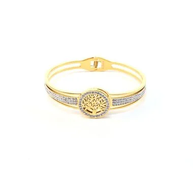 Bracelet Jonc Femme - Bracelet Arbre de Vie Doré et Argenté