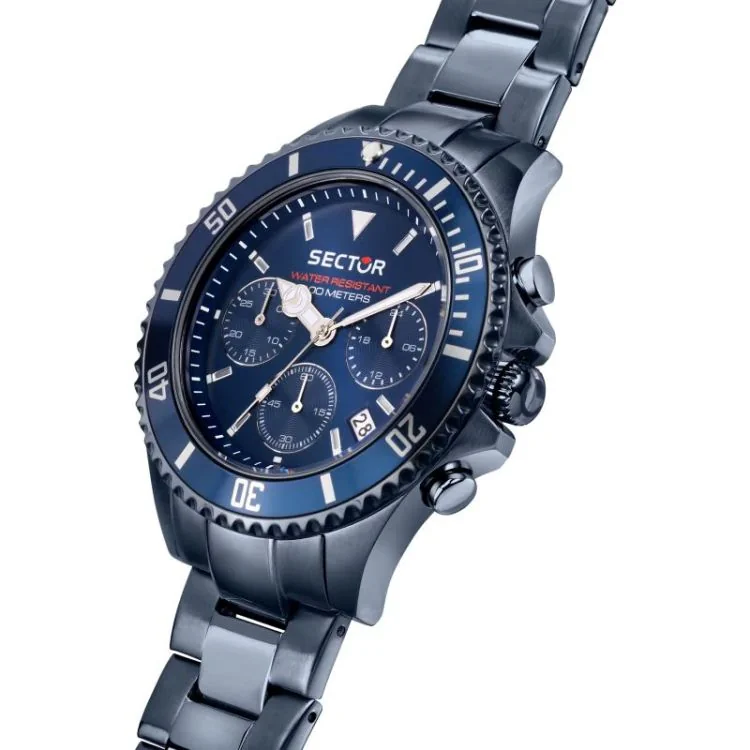 Cadran Montre Sector 230 - Chronographe - Bleu