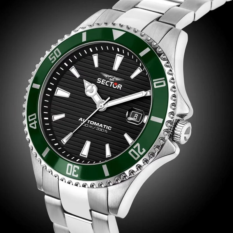 Montre Sector 230 Automatique Verte et Argent