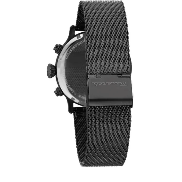 Dos Montre Chronographe Maserati - Epoca - Cadran Noir Maille Milanaise Noire - R8873618013