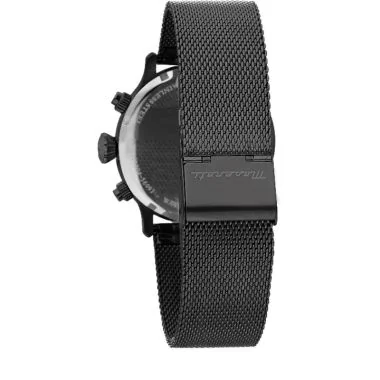 Dos Montre Chronographe Maserati - Epoca - Cadran Noir Maille Milanaise Noire - R8873618013
