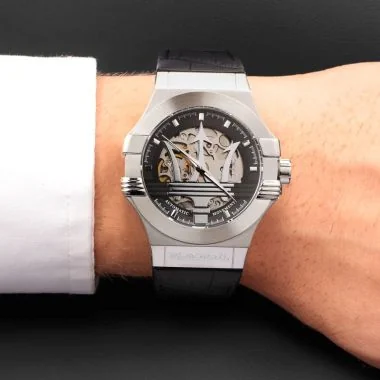 Portée Montre Automatique Maserati - Squelette - Cadran Argenté - R8821108038