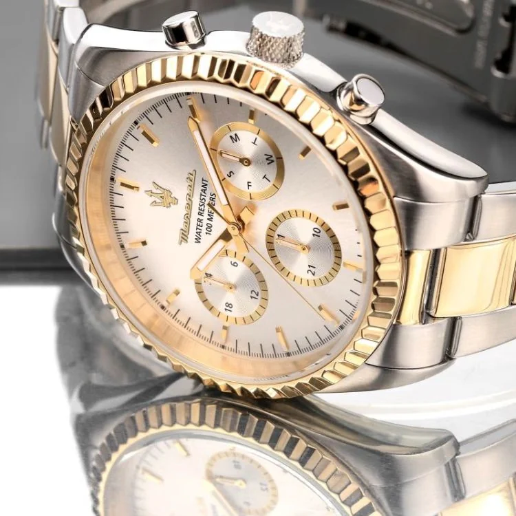 Cadran Montre Chronographe Maserati - Competizione - Multifonction Cadran Argenté - R8853100021