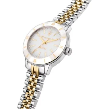 Profil Montre Chronographe Maserati - Successo Lady Solar - Doré et Argenté - R8853145514