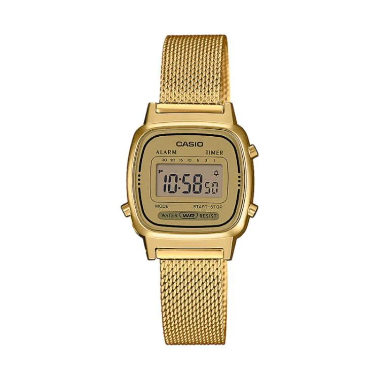 Face Montre Casio - Collection Vintage Mini - Chronographe Doré - LA670WEMY-9EF