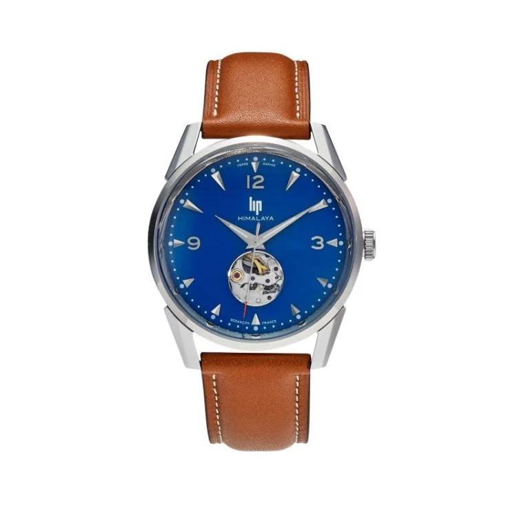 Face 2 Montre LIP - Himalaya 40mm - Coeur Battant - Cadran Bleu