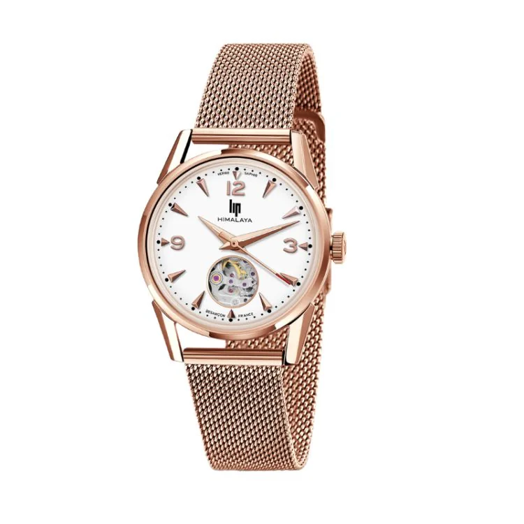 Face Montre LIP - Himalaya 33mm - Automatique Coeur Battant - Doré Rose