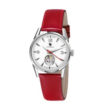 Face Montre LIP - Himalaya 33mm - Automatique Coeur Battant - Cuir Rouge