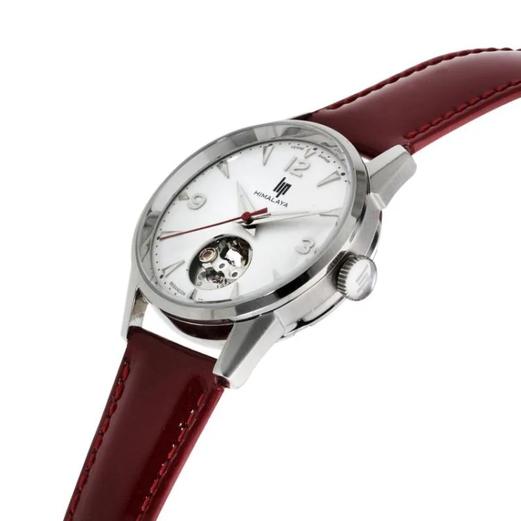 Profil Montre LIP - Himalaya 33mm - Automatique Coeur Battant - Cuir Rouge