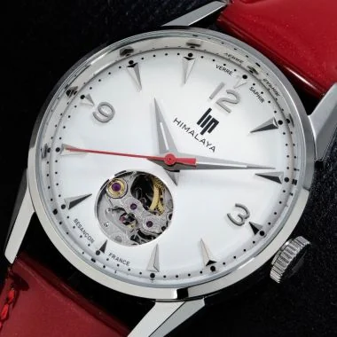 Cadran Montre LIP - Himalaya 33mm - Automatique Coeur Battant - Cuir Rouge