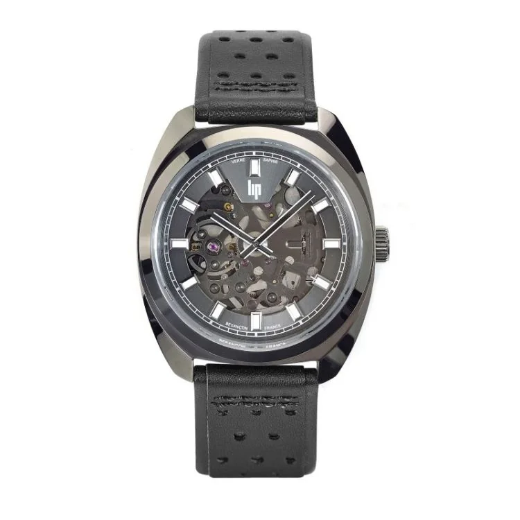 Face 2 Montre LIP - GDG 39 mm - Squelette - Cuir Noir