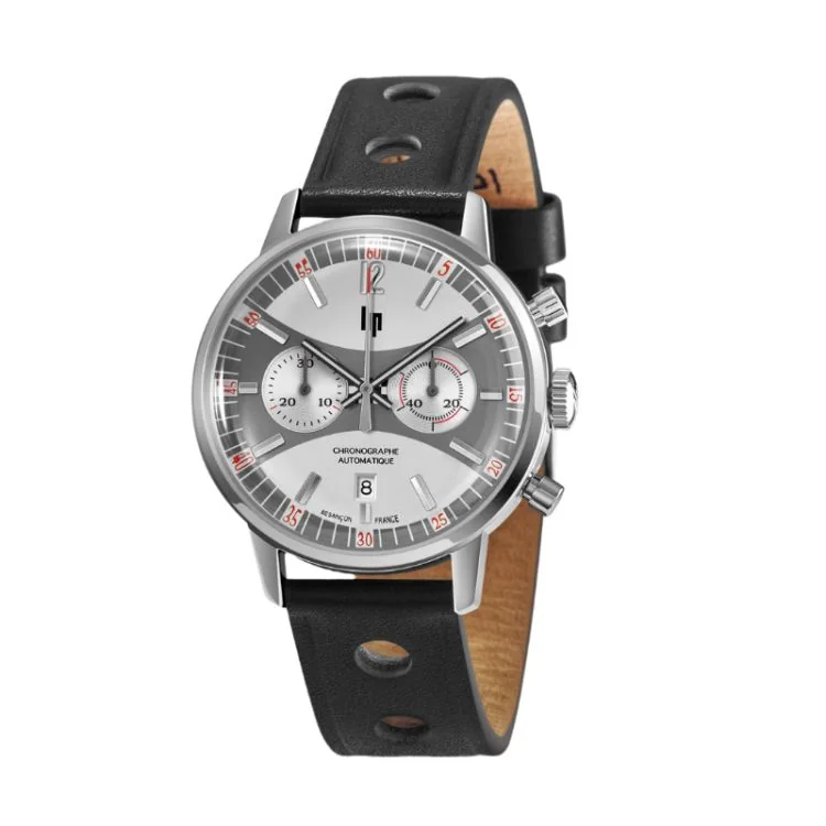Face Montre LIP - Rallye 42mm - Chronographe - Automatique - Cadran Gris