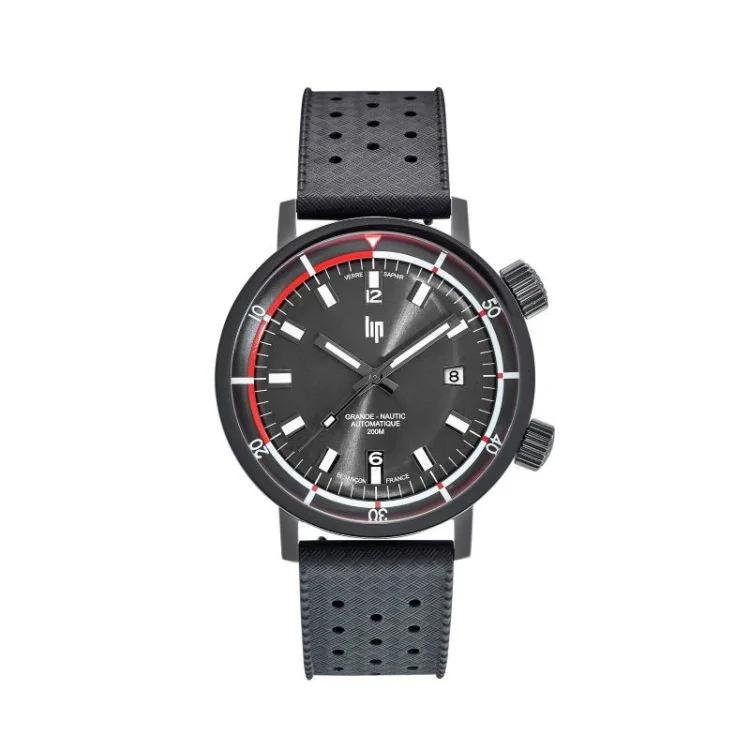 Face 2 Montre LIP - Grande Nautic Ski 41mm - Cadran Noir