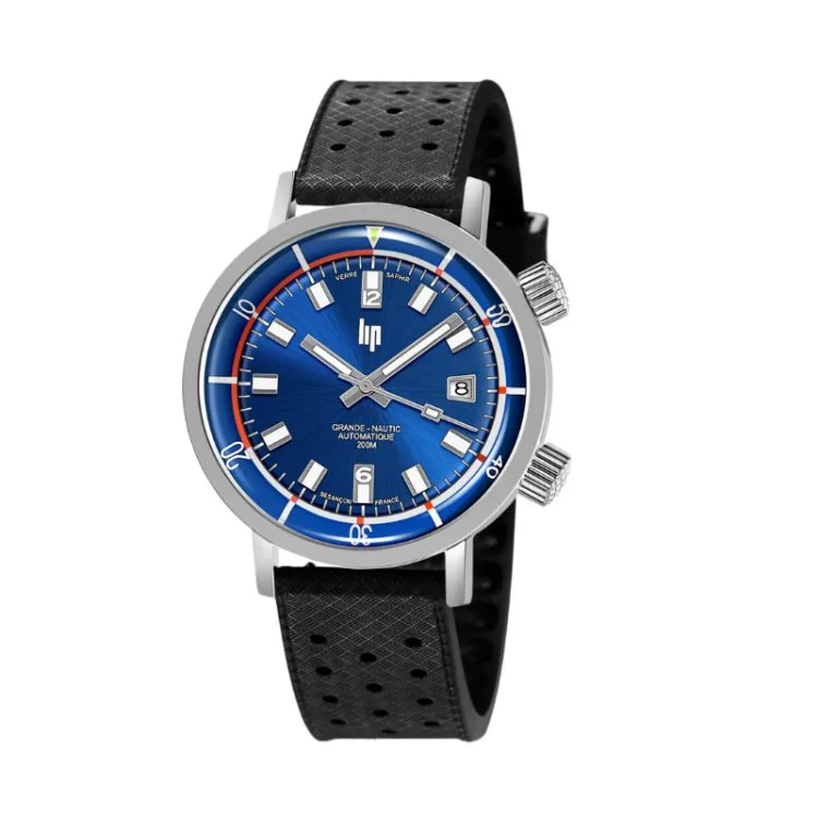 Face Montre LIP - Grande Nautic Ski 41mm - Automatique Cadran Bleu